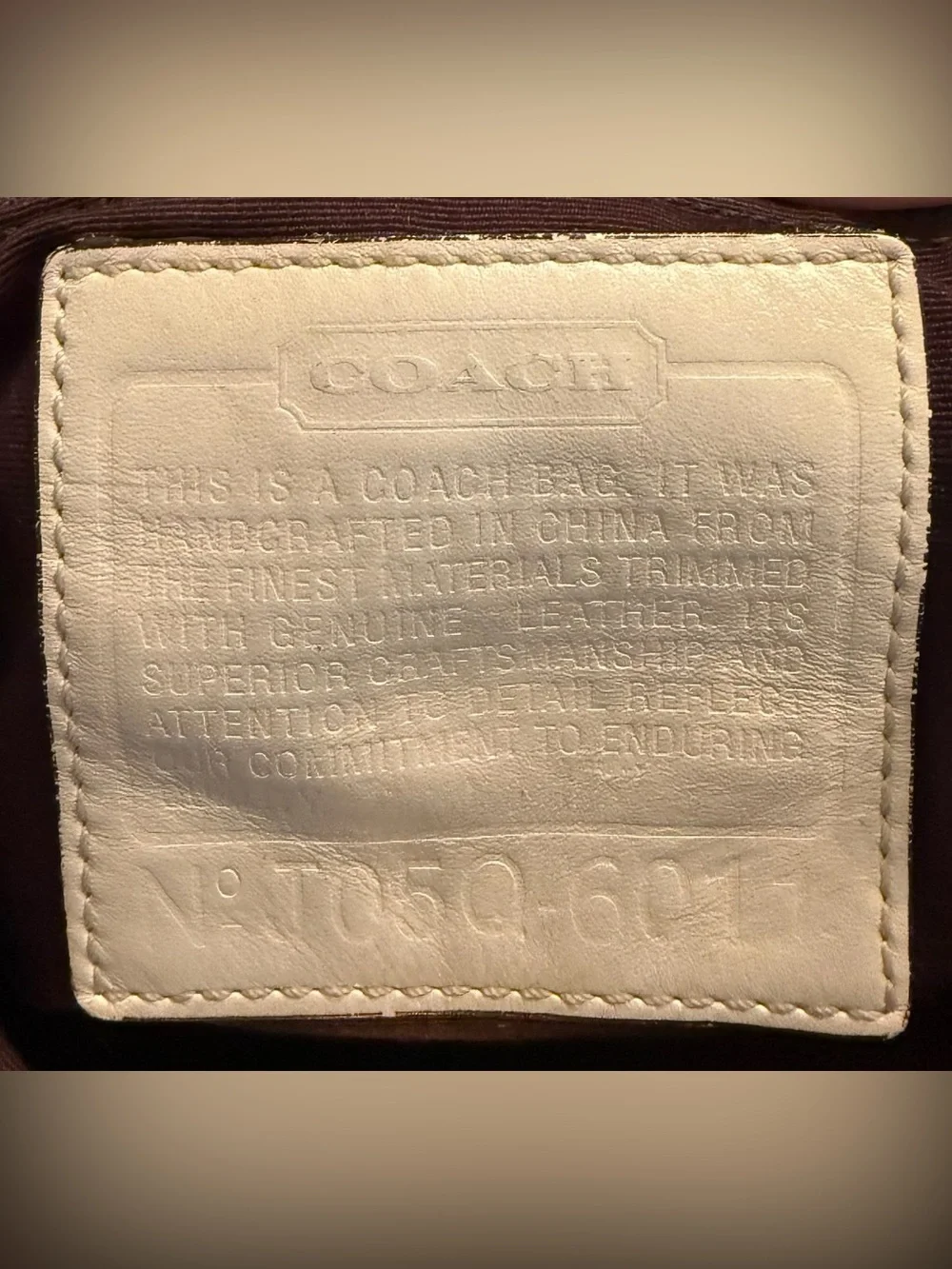 Vintage Coach Brown Signature Crossbody with Pink & Red Floral Appliqué